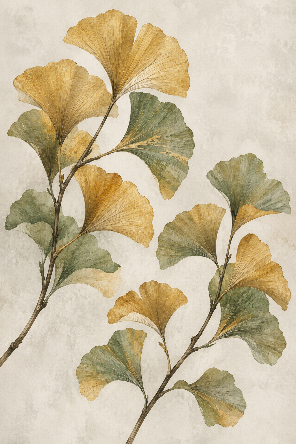 Ginkgo Gold canvas artwork — Botanical Studies