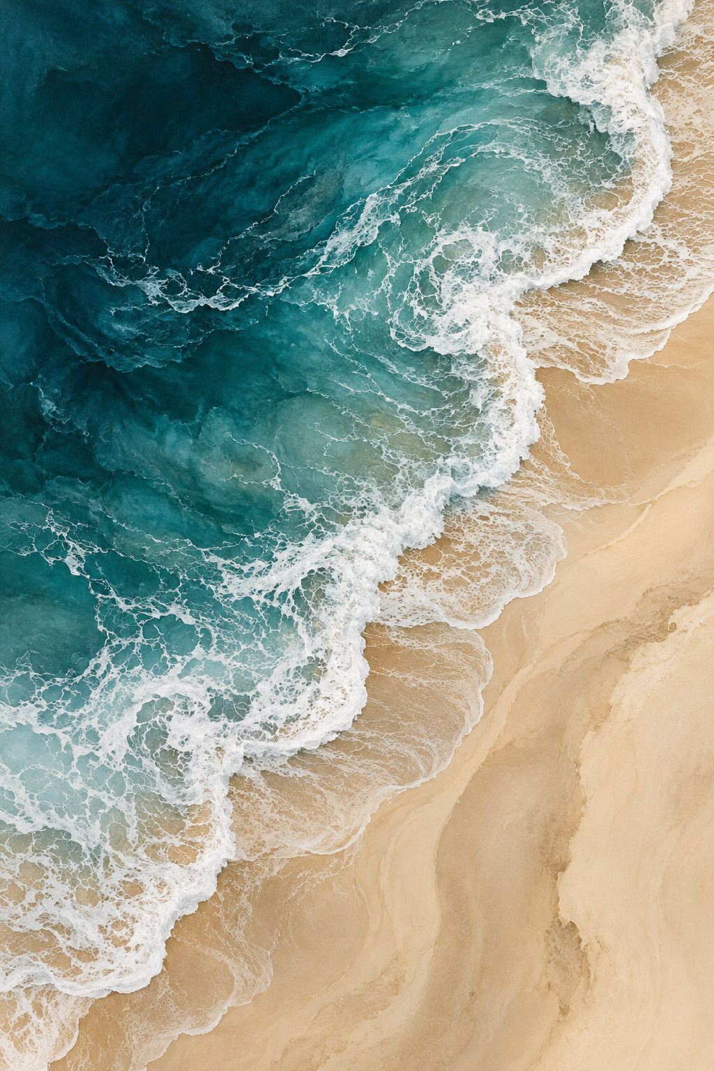 Aerial Shore canvas artwork — Coastal Calm