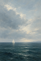 White Sail canvas artwork — Coastal Calm