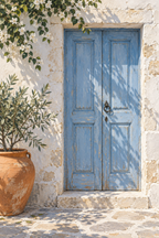 Blue Door canvas artwork — Sunlit Places