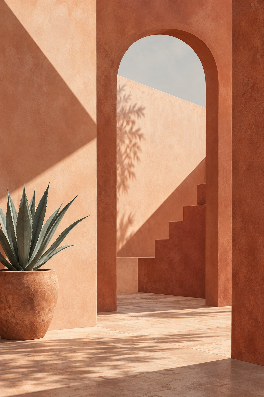Desert Courtyard canvas artwork — Sunlit Places