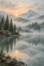 Still Lake canvas artwork — Land and Light