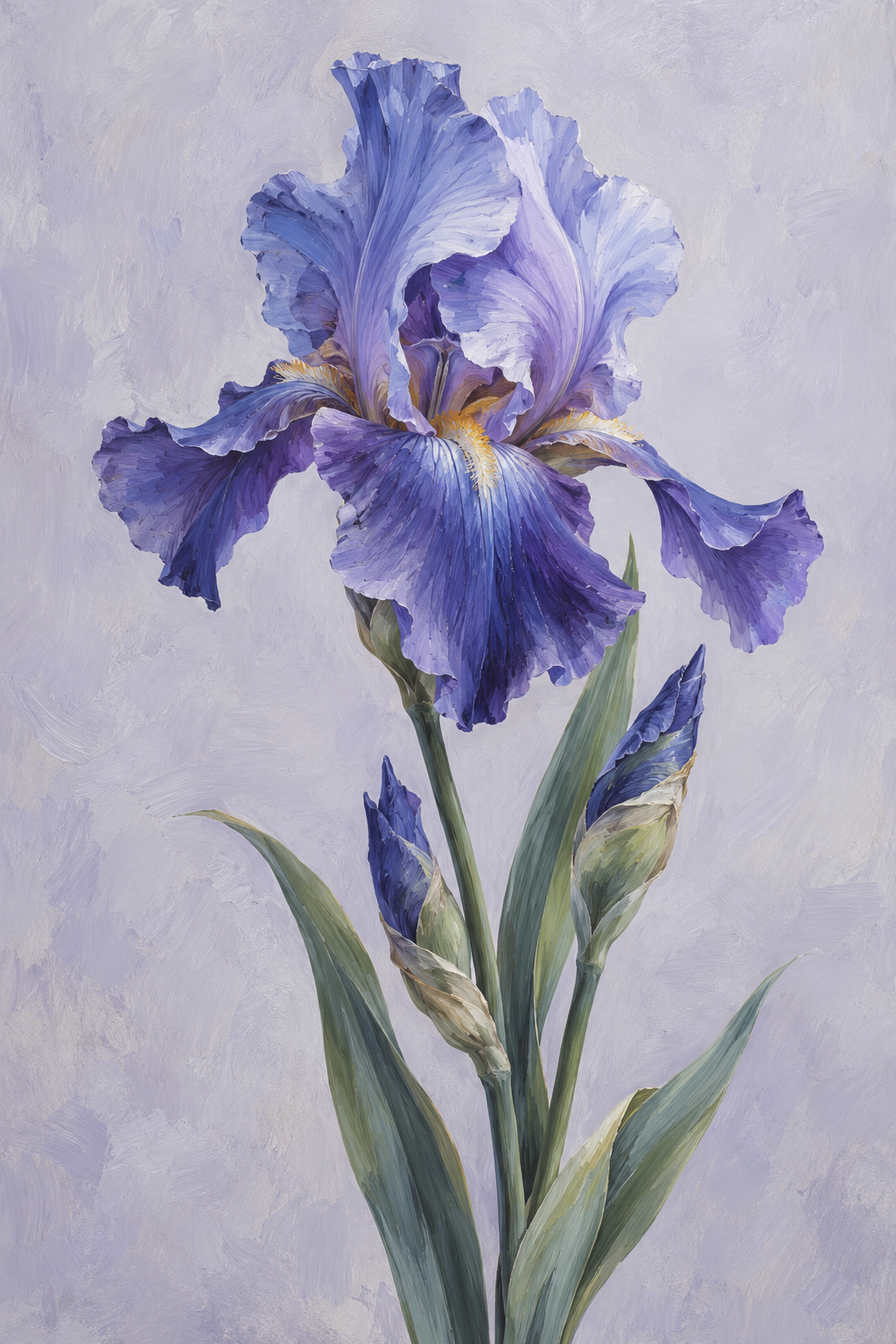 Iris in Blue canvas artwork — Modern Blooms
