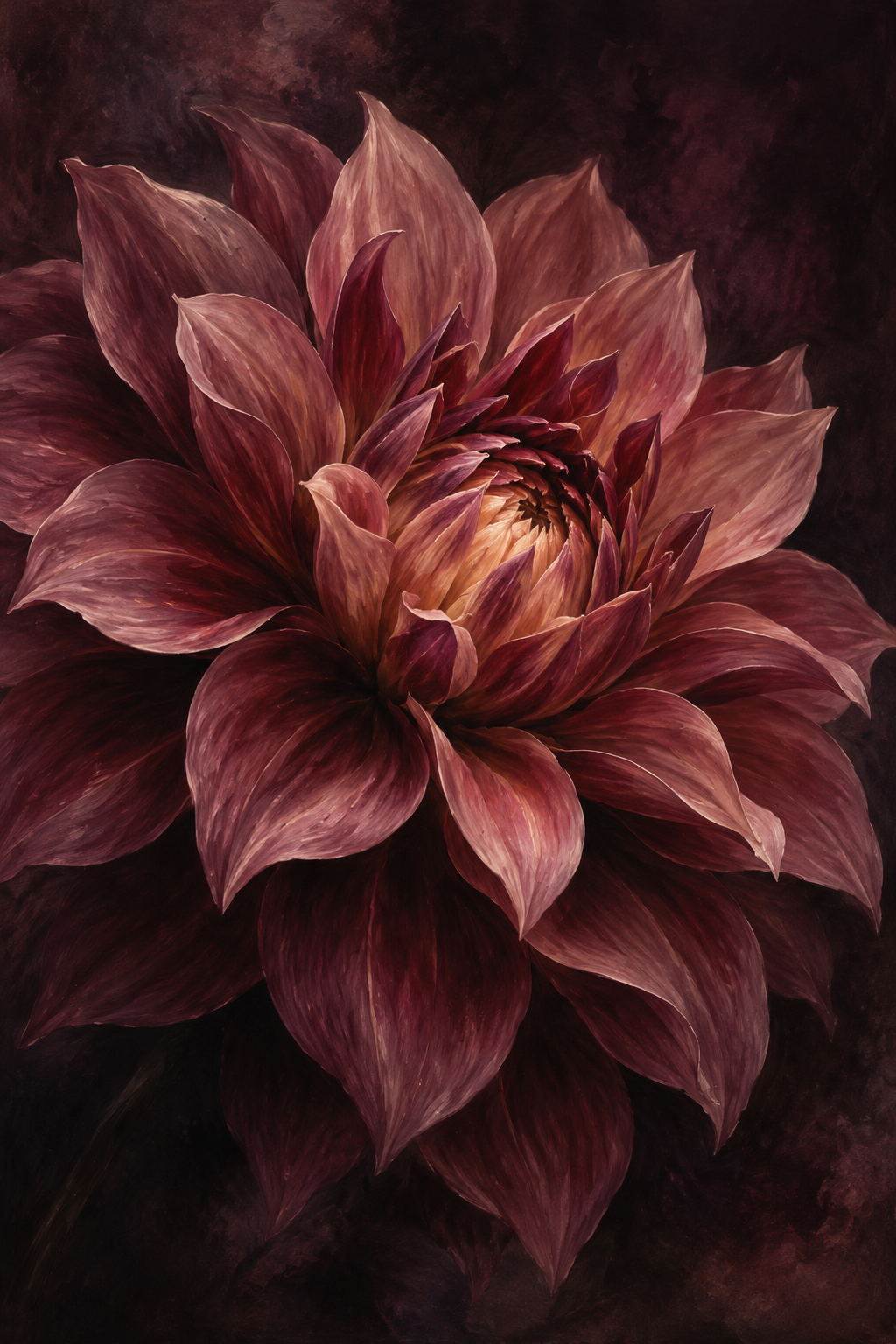 Dahlia Afterglow canvas artwork — Modern Blooms