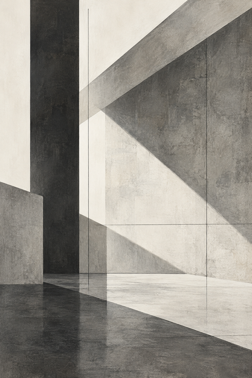 Architectural Lines canvas artwork — Monochrome Studio