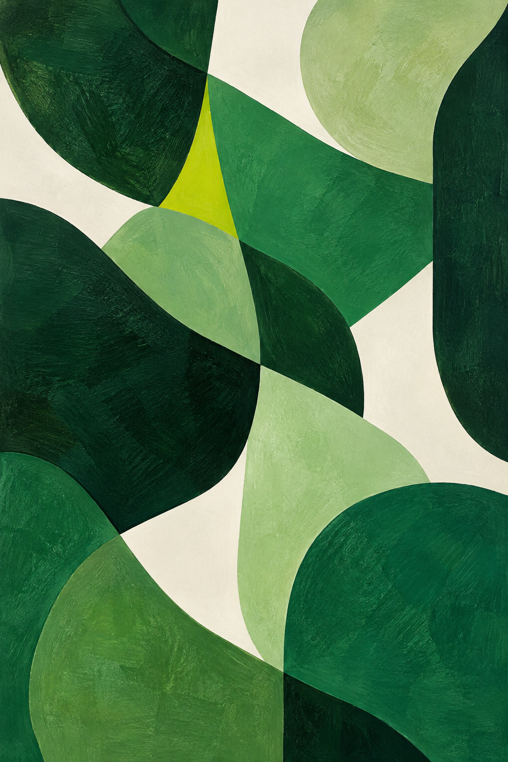 Green Composition canvas artwork — Colour and Movement