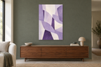 Lilac Assembly in a living room — interior mockup with the complete original artwork