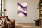 Violet Tempo in a reading corner — interior mockup with the complete original artwork