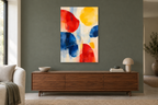 Sunday Colours in a living room — interior mockup with the complete original artwork