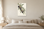 Olive Orchard in a bedroom — interior mockup with the complete original artwork