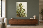 Wild Fern in a living room — interior mockup with the complete original artwork