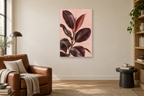 Rubber Plant in a reading corner — interior mockup with the complete original artwork