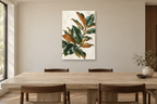 Magnolia Leaves in a dining room — interior mockup with the complete original artwork