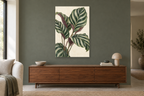 Calathea Lines in a living room — interior mockup with the complete original artwork