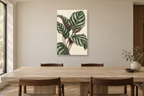 Calathea Lines in a dining room — interior mockup with the complete original artwork