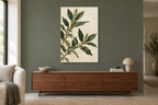 Bay Laurel in a living room — interior mockup with the complete original artwork