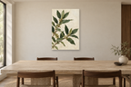 Bay Laurel in a dining room — interior mockup with the complete original artwork