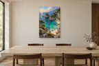 Turquoise Cove in a dining room — interior mockup with the complete original artwork
