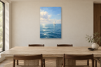 Morning Sail in a dining room — interior mockup with the complete original artwork