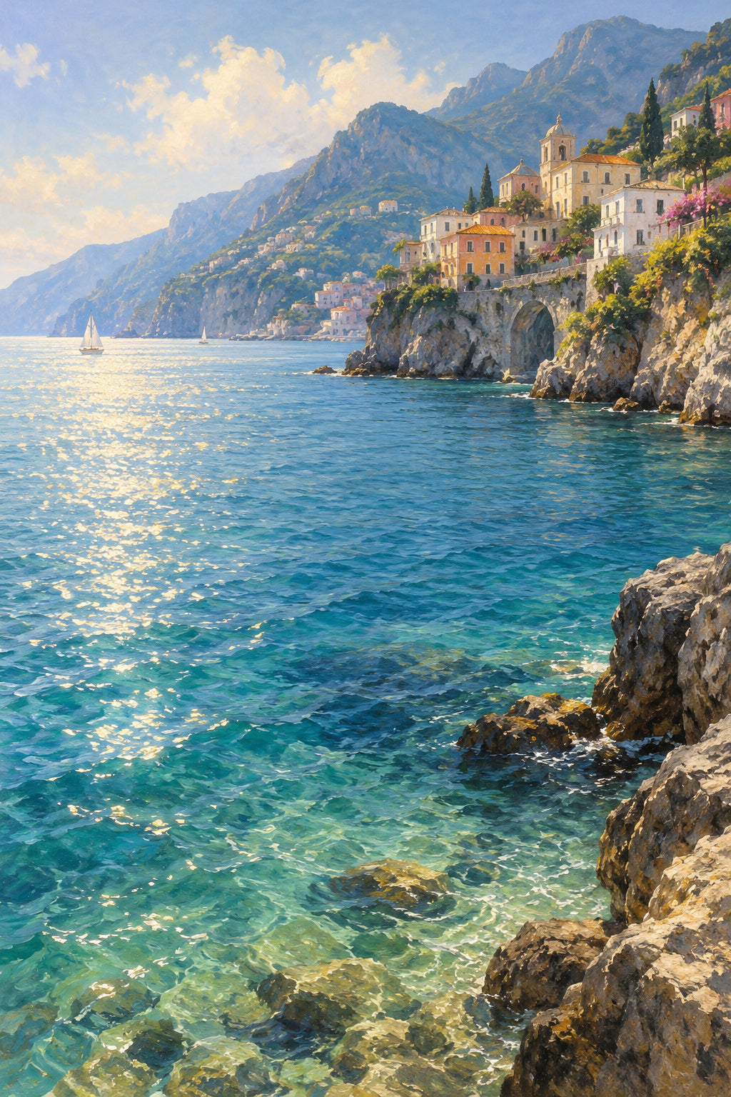 Amalfi Water — original canvas artwork