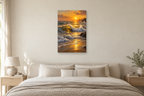 Golden Breakers in a bedroom — interior mockup with the complete original artwork