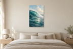 Salt Air in a bedroom — interior mockup with the complete original artwork