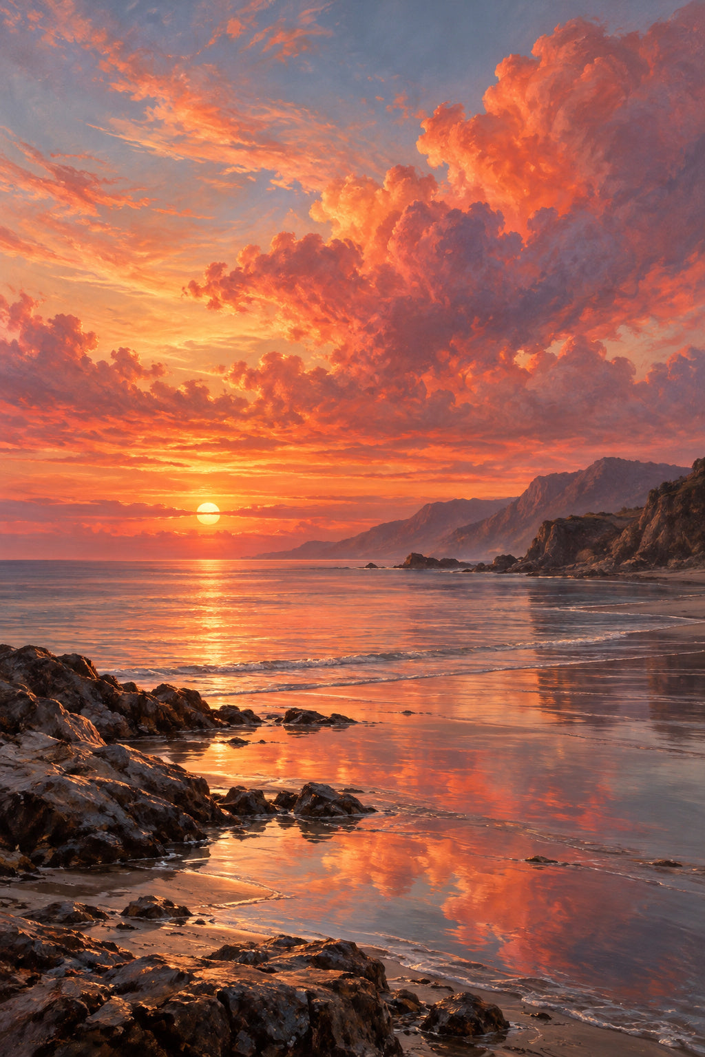 Coral Sunset — original canvas artwork