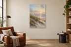 Dune Grass in a reading corner — interior mockup with the complete original artwork