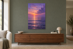 Lavender Sea in a living room — interior mockup with the complete original artwork