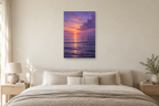 Lavender Sea in a bedroom — interior mockup with the complete original artwork