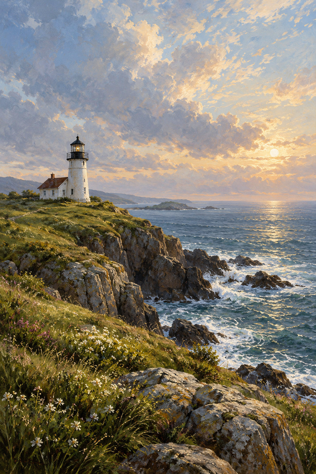 White Lighthouse — original canvas artwork