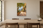 Lemon Courtyard in a dining room — interior mockup with the complete original artwork