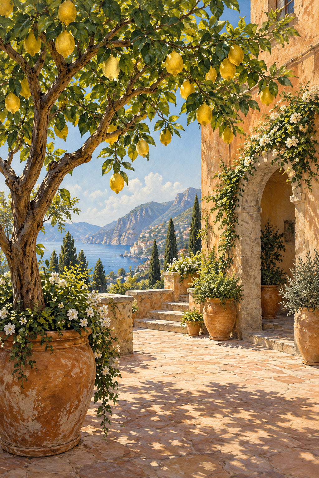 Lemon Courtyard — original canvas artwork