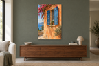 Blue Shutters in a living room — interior mockup with the complete original artwork