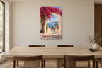 Bougainvillea Arch in a dining room — interior mockup with the complete original artwork