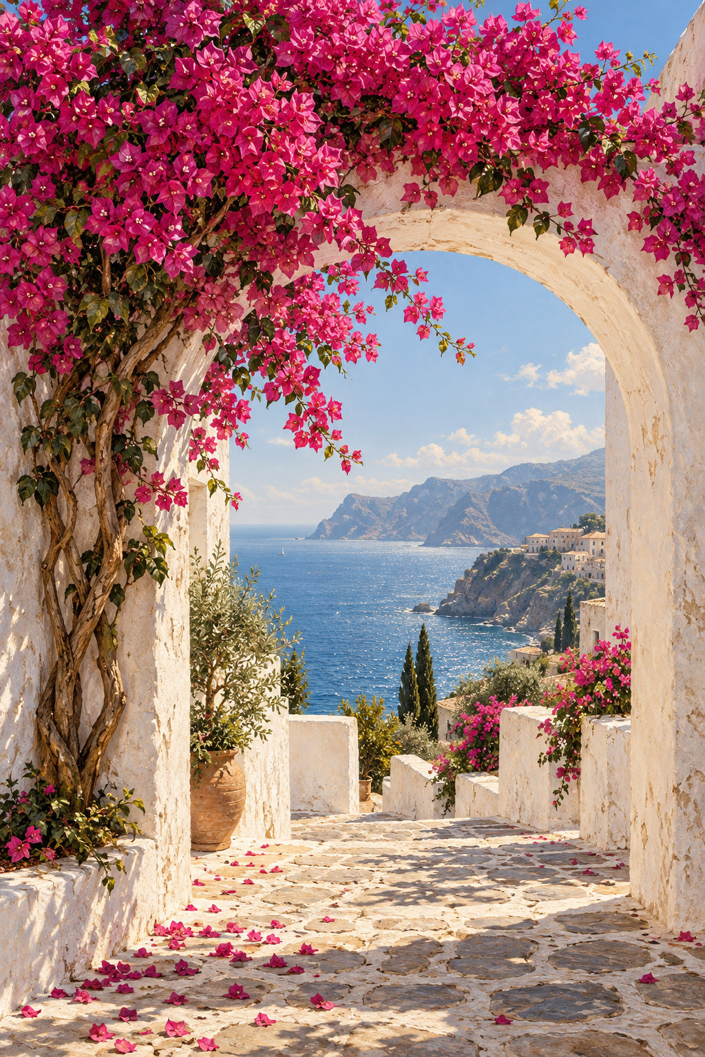 Bougainvillea Arch — original canvas artwork