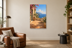 Terrace at Noon in a reading corner — interior mockup with the complete original artwork