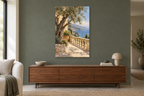 Olive Terrace in a living room — interior mockup with the complete original artwork
