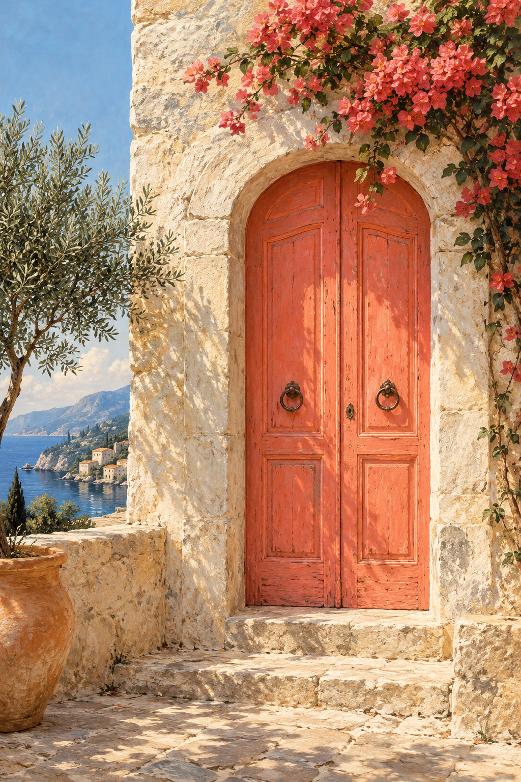 Coral Door — original canvas artwork