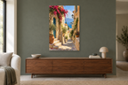 Sunlit Alley in a living room — interior mockup with the complete original artwork