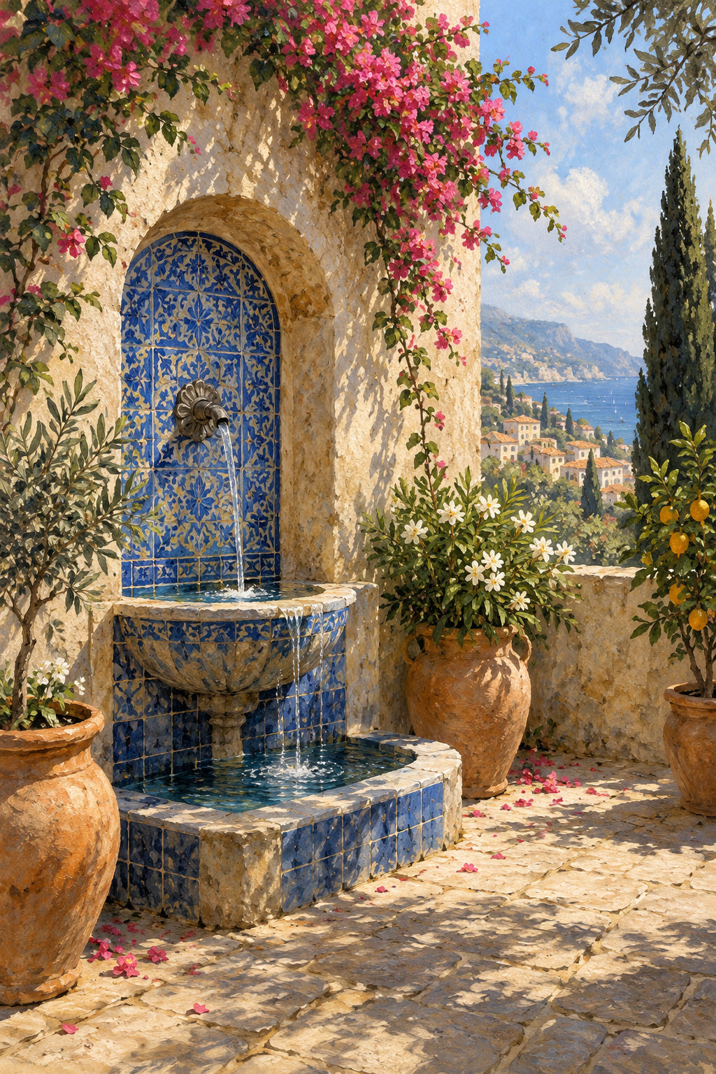 Ceramic Fountain — original canvas artwork