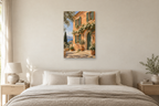 Apricot House in a bedroom — interior mockup with the complete original artwork