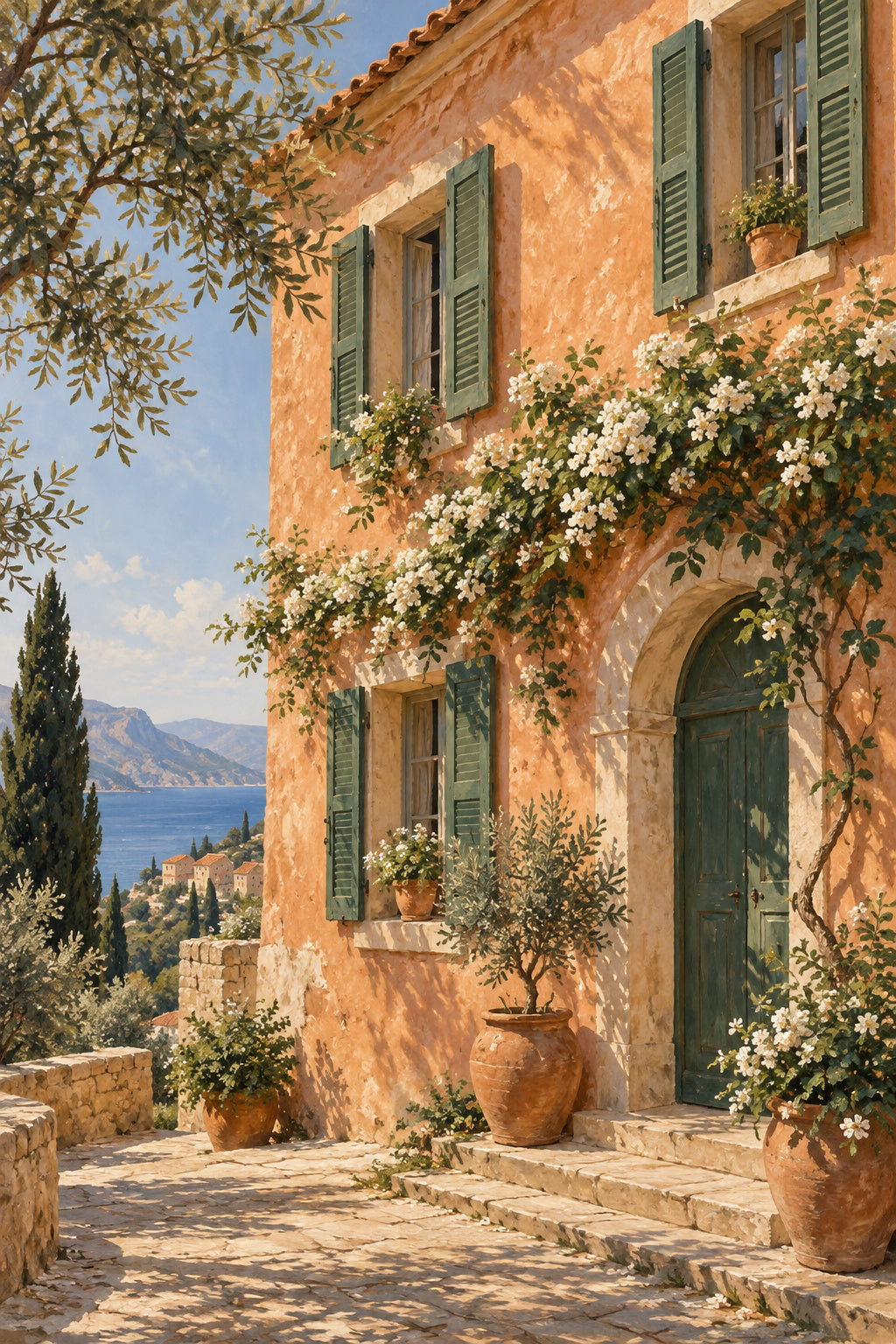 Apricot House — original canvas artwork