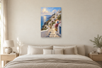 White Village in a bedroom — interior mockup with the complete original artwork