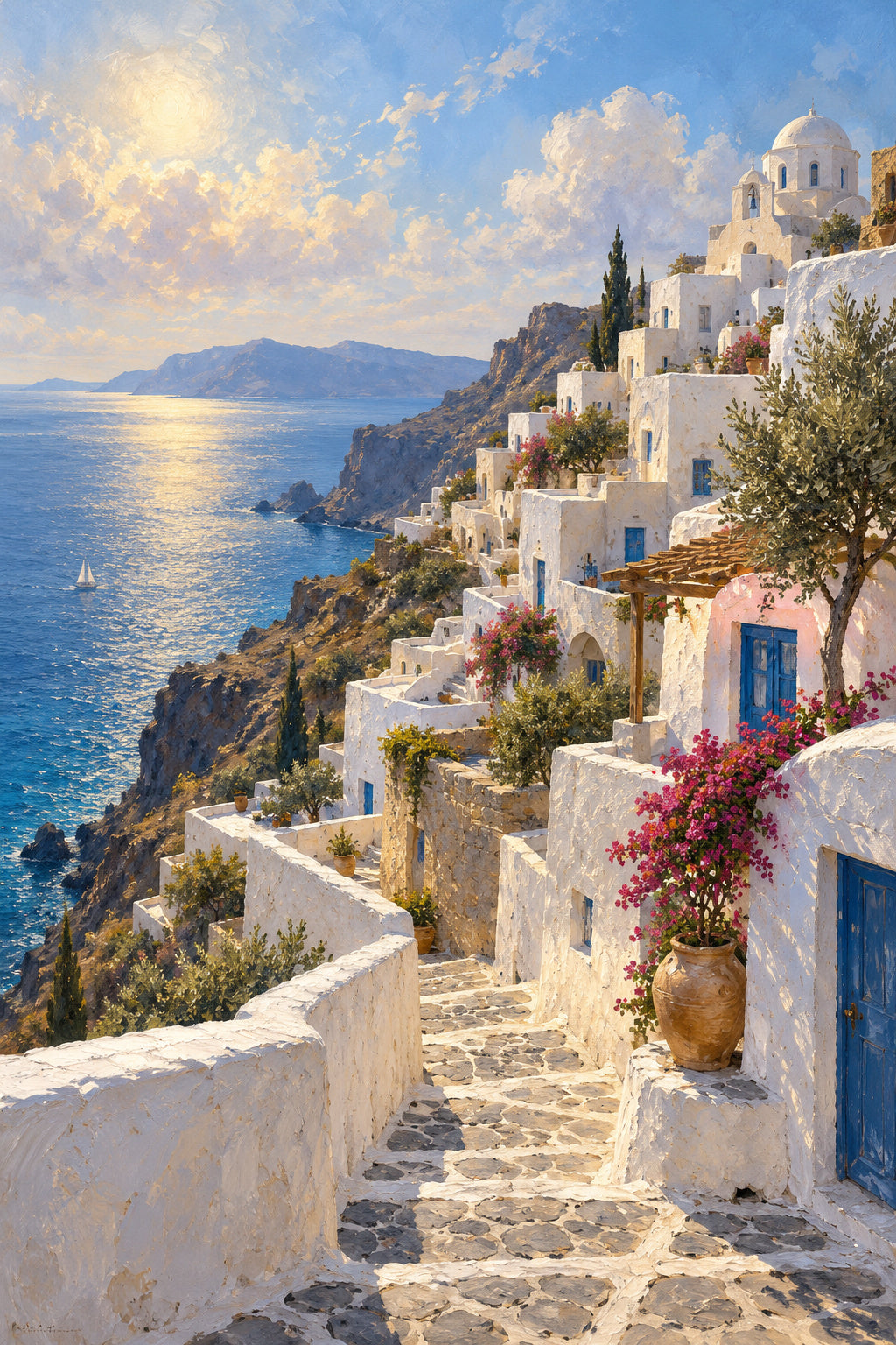 White Village — original canvas artwork