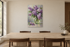 Lilac Bouquet in a dining room — interior mockup with the complete original artwork