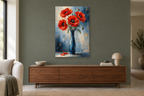 Poppy Song in a living room — interior mockup with the complete original artwork