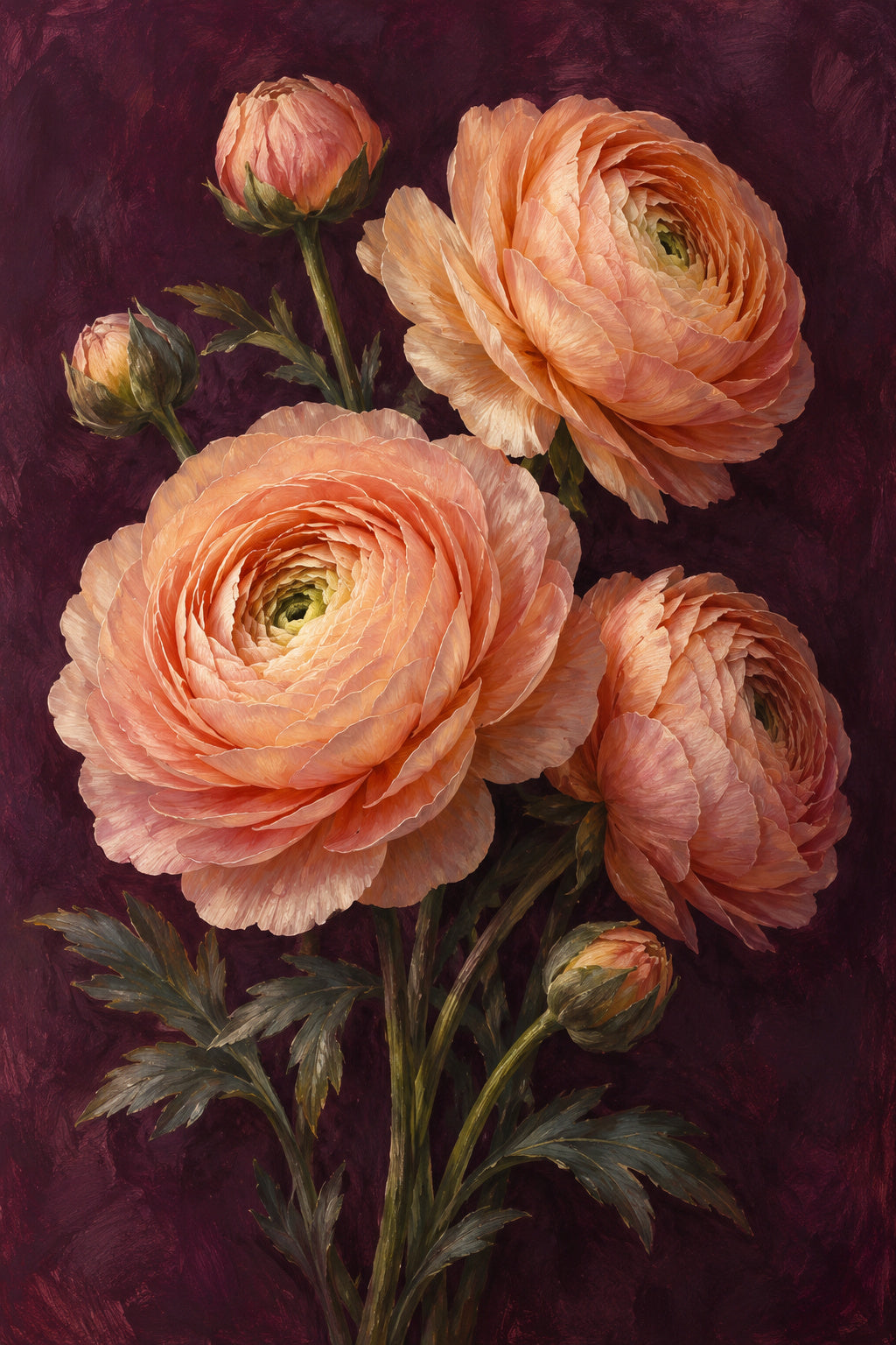 Ranunculus Silk — original canvas artwork
