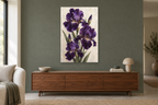 Iris Velvet in a living room — interior mockup with the complete original artwork