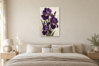Iris Velvet in a bedroom — interior mockup with the complete original artwork